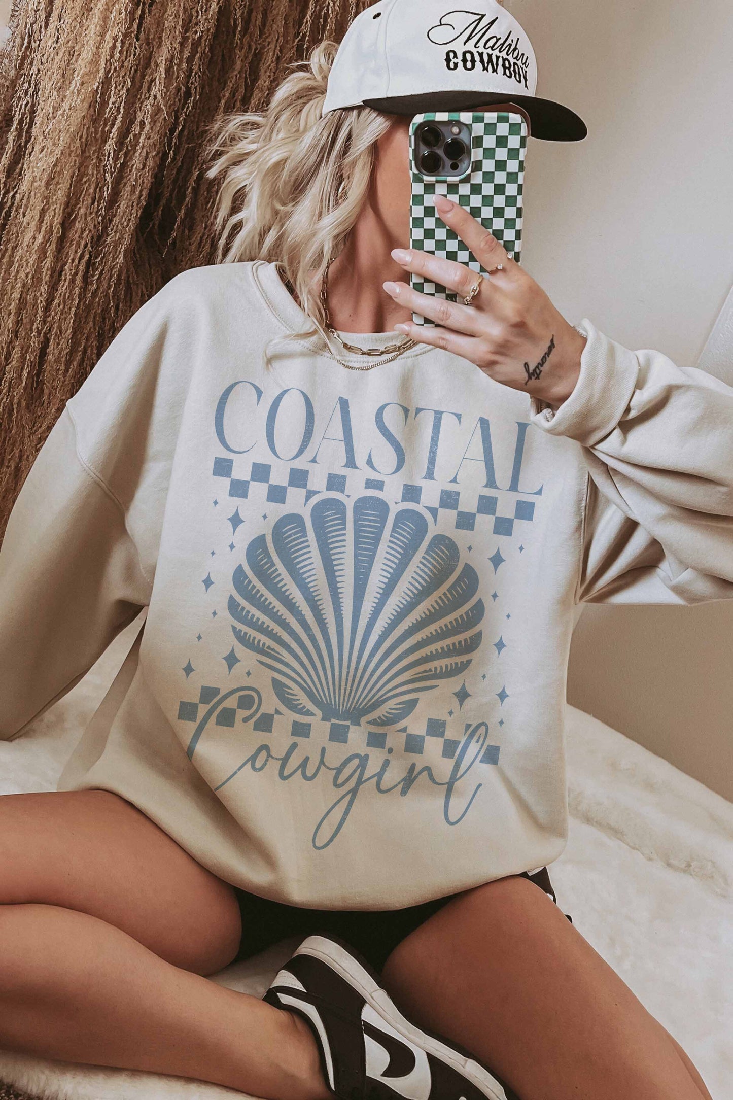 COASTAL COWGIRL OVERSIZED SWEATSHIRTS: SAND
