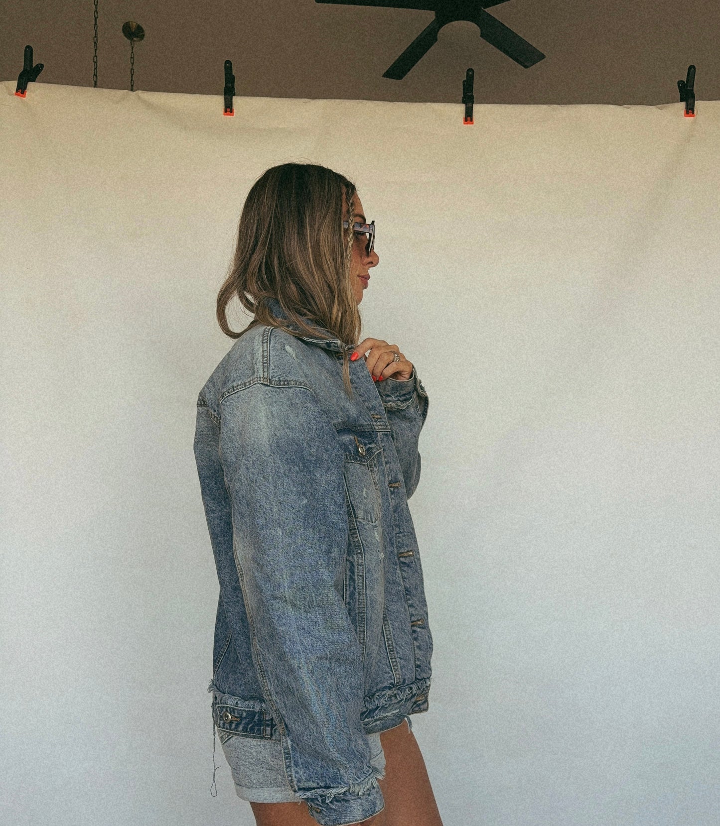 OVERSIZED COTTON DENIM JACKET: MEDIUM WASH