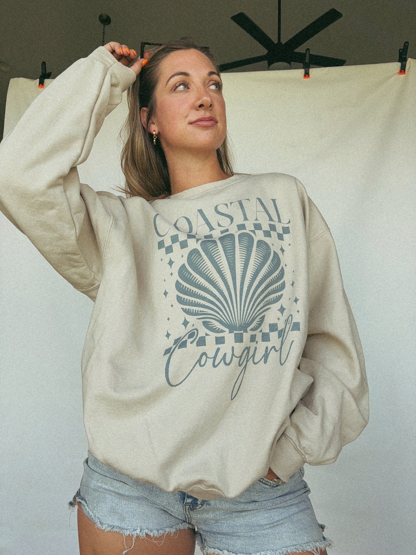 COASTAL COWGIRL OVERSIZED SWEATSHIRTS: SAND
