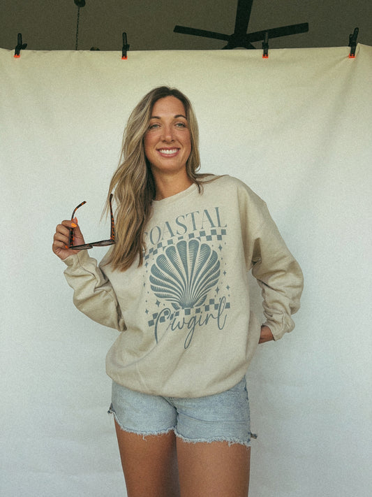 COASTAL COWGIRL OVERSIZED SWEATSHIRTS: SAND