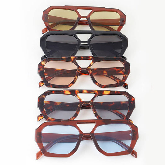 Straight Aviator Tinted Sunglasses